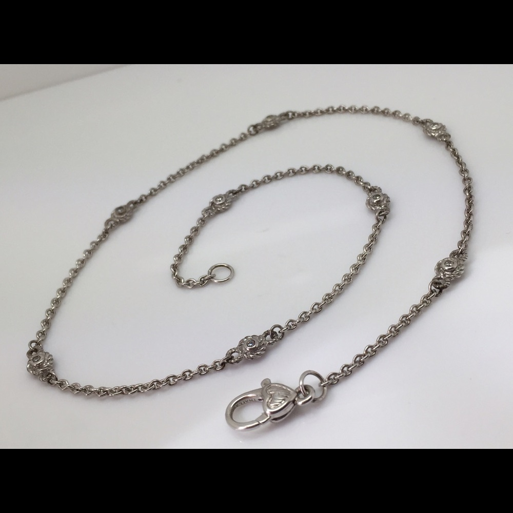 Judith Ripka Silver Station Link Necklace